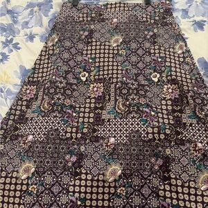 Modern Attraction Purple Floral Patchwork Maxi Skirt